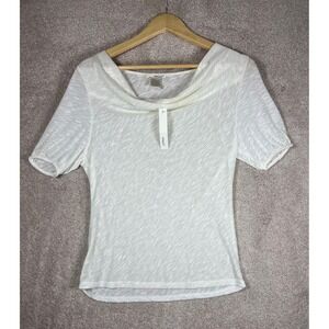 NWT Cottagecore Women's Small Cowl Neck Top‎ Short Sleeve Textured Shirt Boho